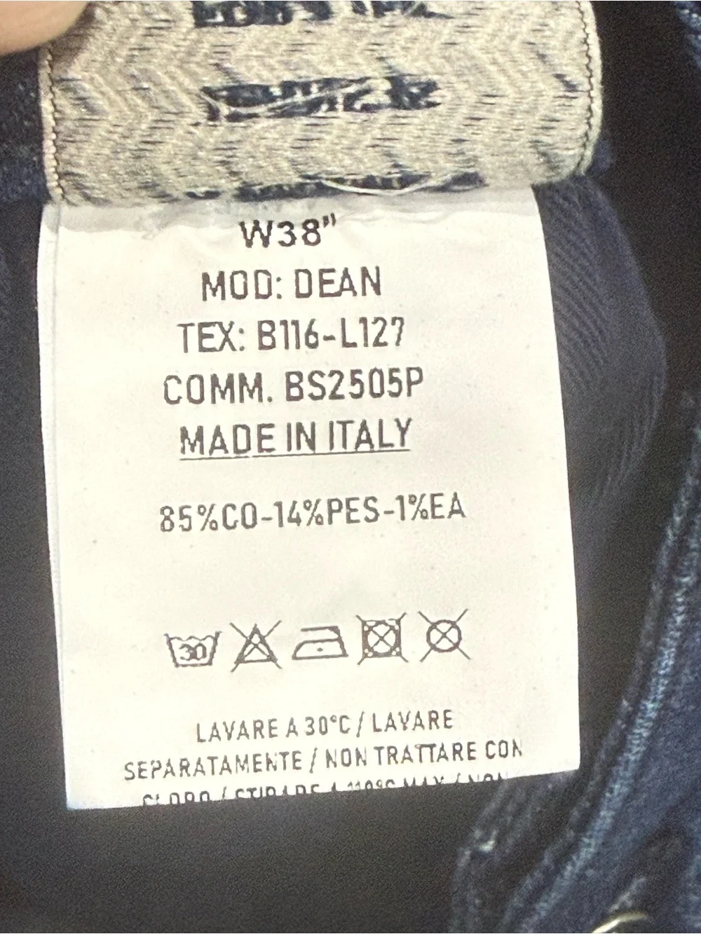 Barmas Denim Jeans Size 38x32 Dean Light Blue Fade Cotton Blend Made in Italy